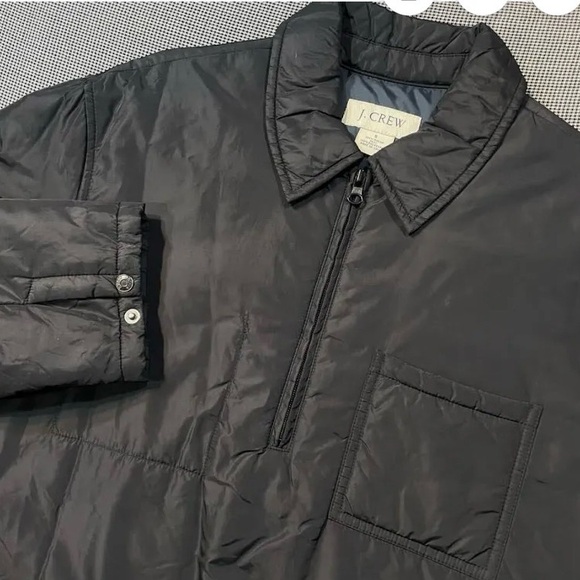 J Crew Sz XL Black Quarter Zip Padded Men's Jacket - Picture 6 of 14